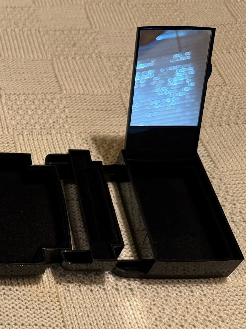 Vintage Joy Mangano The Jewel Kit Accordion Fold Out Jewelry Box Black 90s Y2K